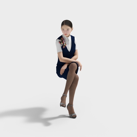 stewardess sitting posture