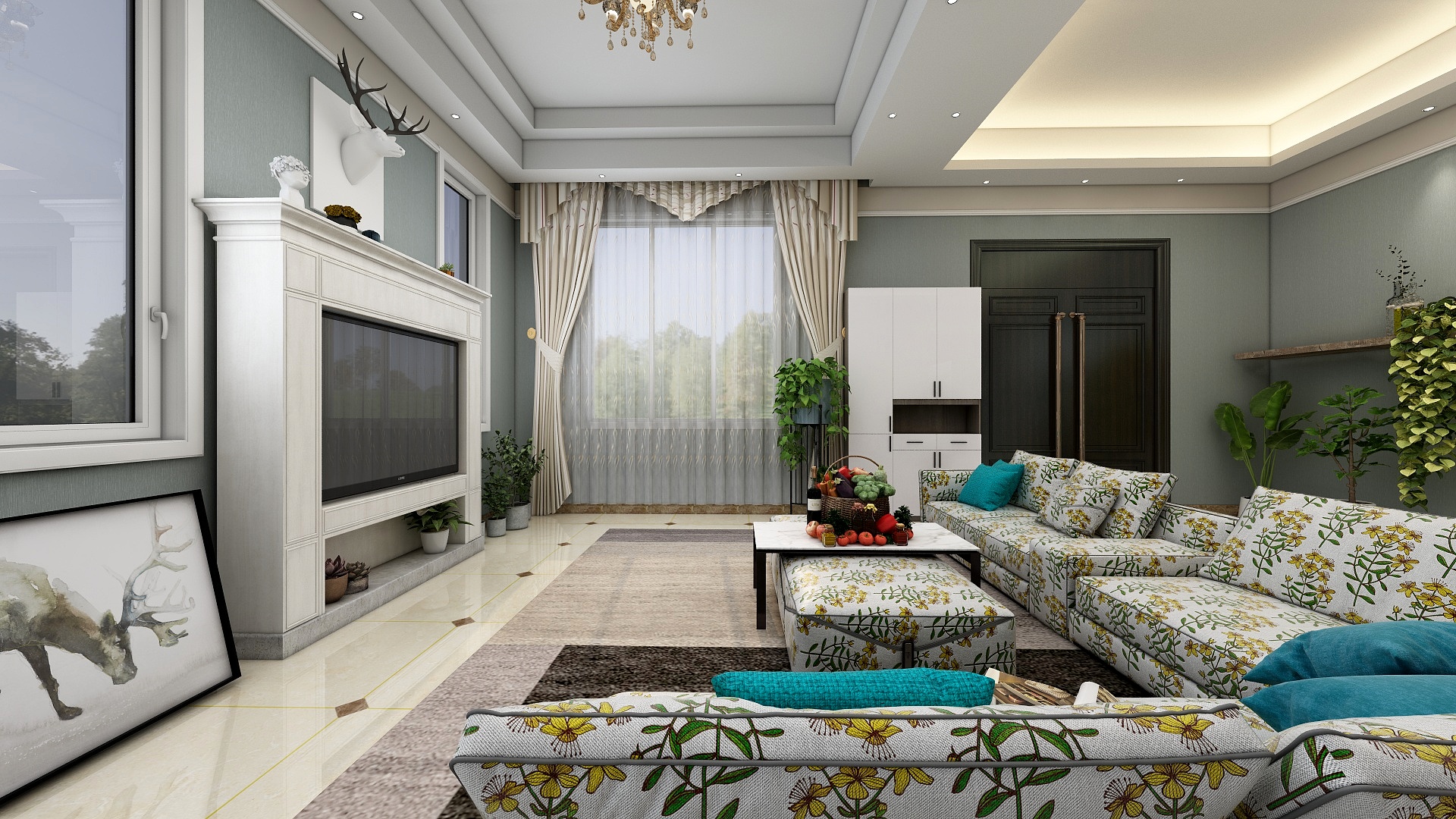 QR-Designer-《晴空》欧式田园装修效果图