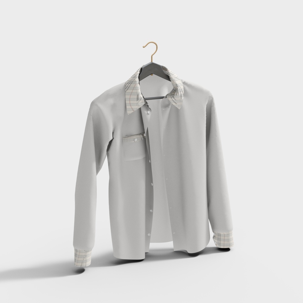 现代衣服-18-男式衬衫3D模型