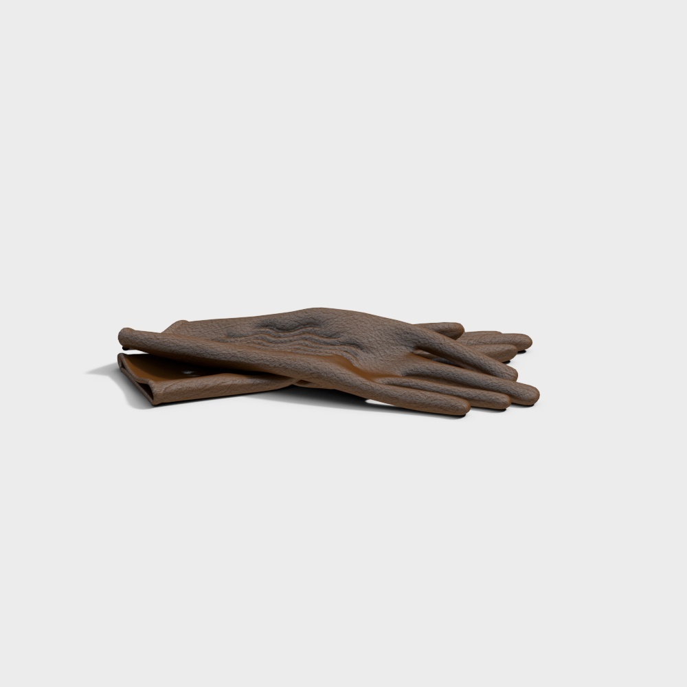 现代衣服-棕色皮手套3D模型