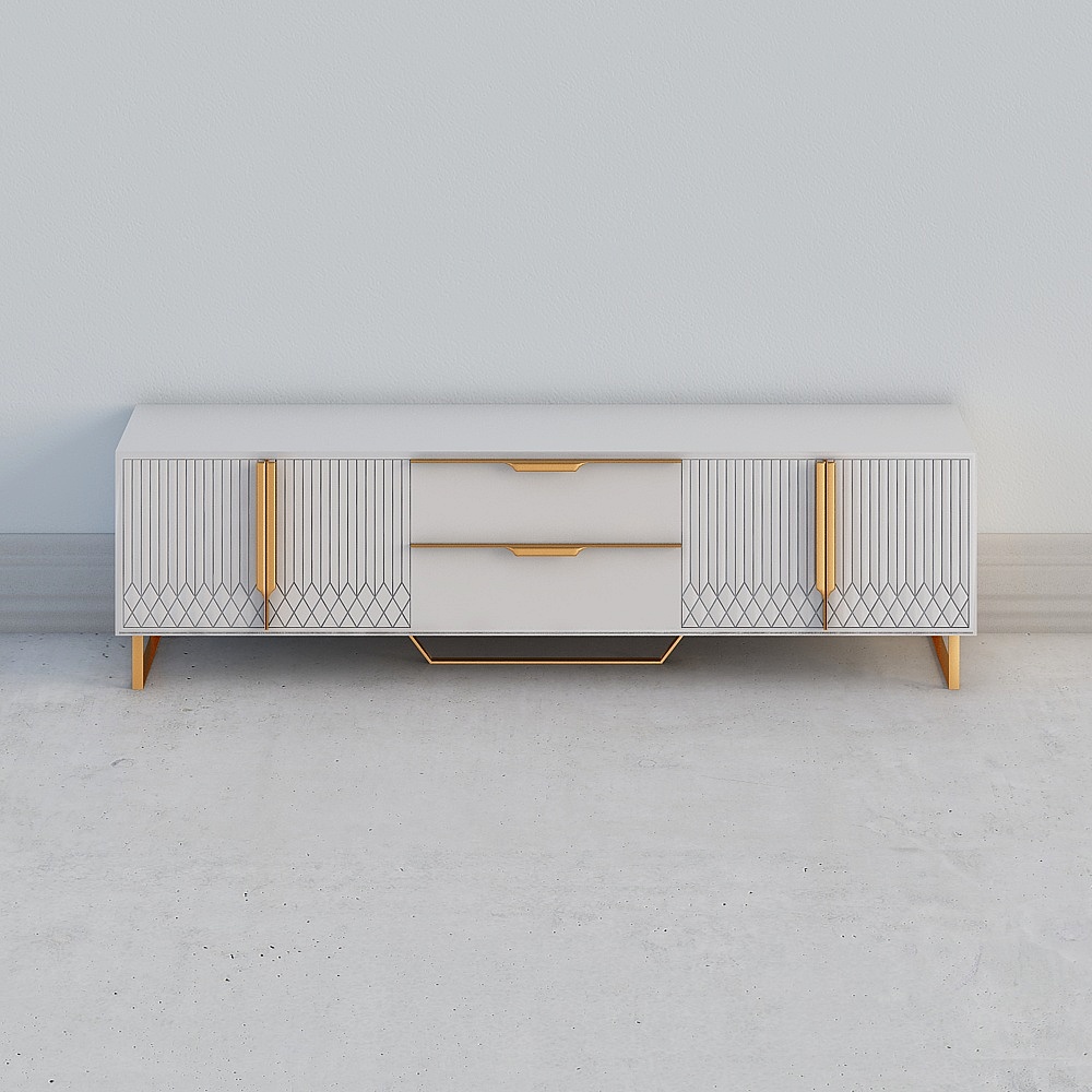 Aro Weiß Holz modernes rechteckiges TV-Möbel mit Aufbewahrungsmedienkonsole