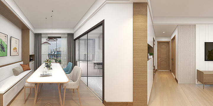 岑晓云-浩创梧E户型田园风-装修设计方案