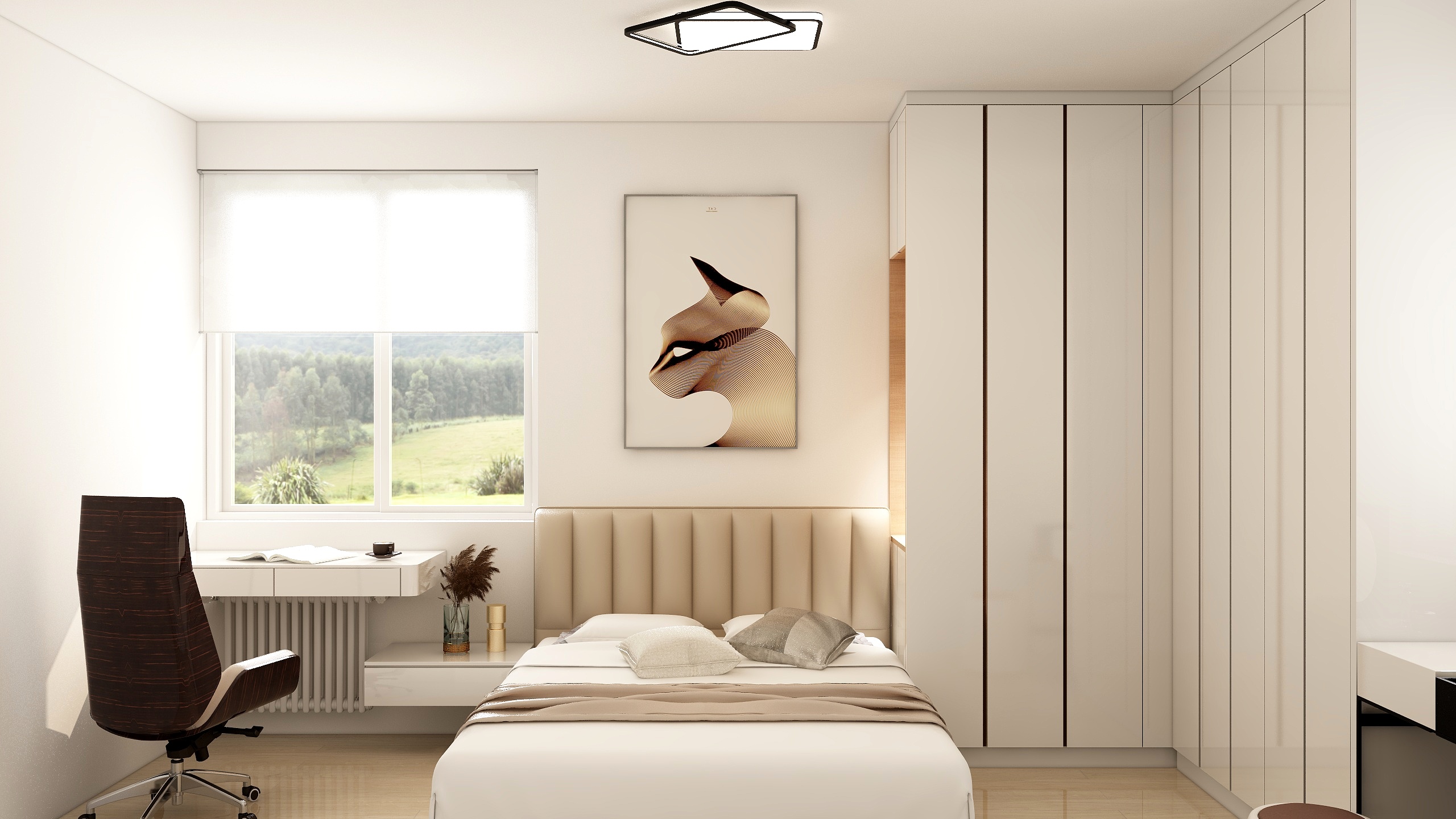 土拨鼠爱设计-76平3室简约装修效果图