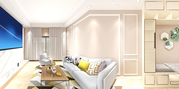 悠悠泼墨-德信海德公园83.00㎡A2’3室2厅1卫1厨-装修设计方案