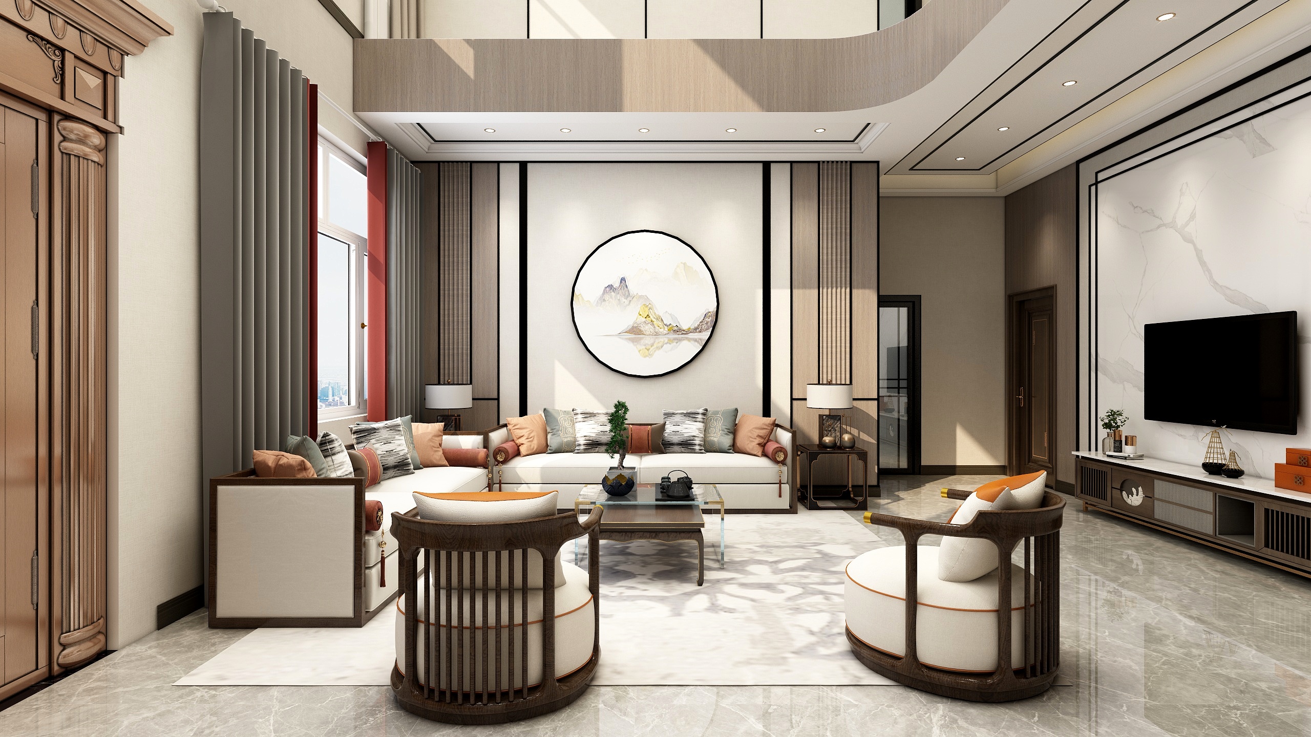 设计丨张超杰-新中式（壹贰零）装修效果图