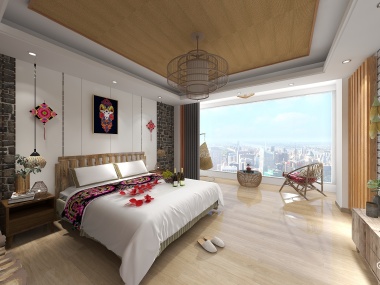 宁波一晰空间设计-羌族酒店装修效果图