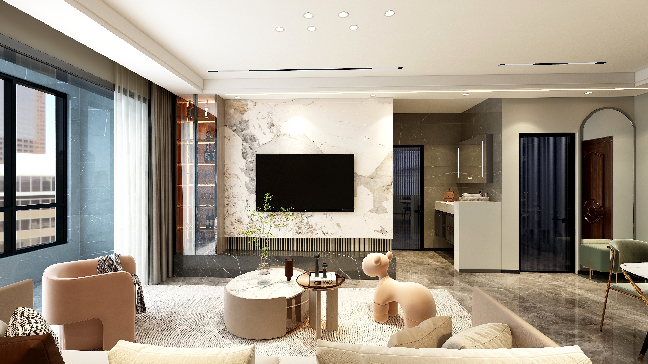 宝鸡斑马线装饰装修-高新130平现代简约风格-装修设计方案