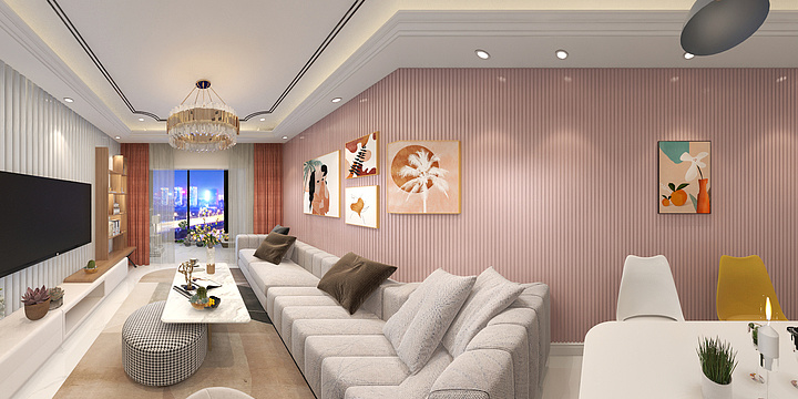 平凉设计鲁-德信海德公园83.00㎡A2’3室2厅1卫1厨-装修设计方案