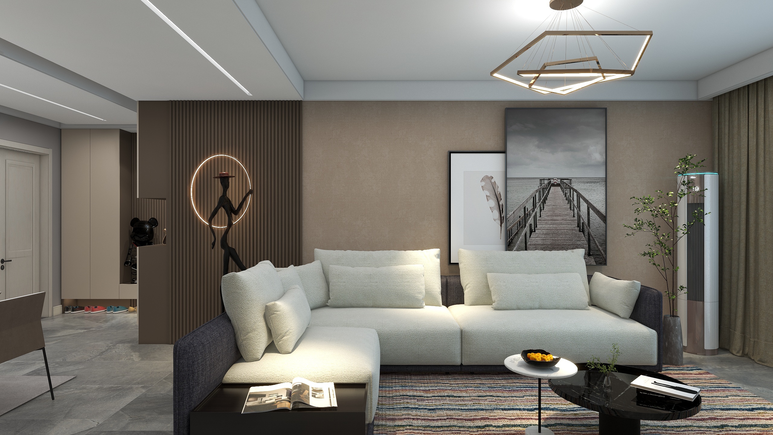 罗云鹤-115㎡现代极简风格装修效果图