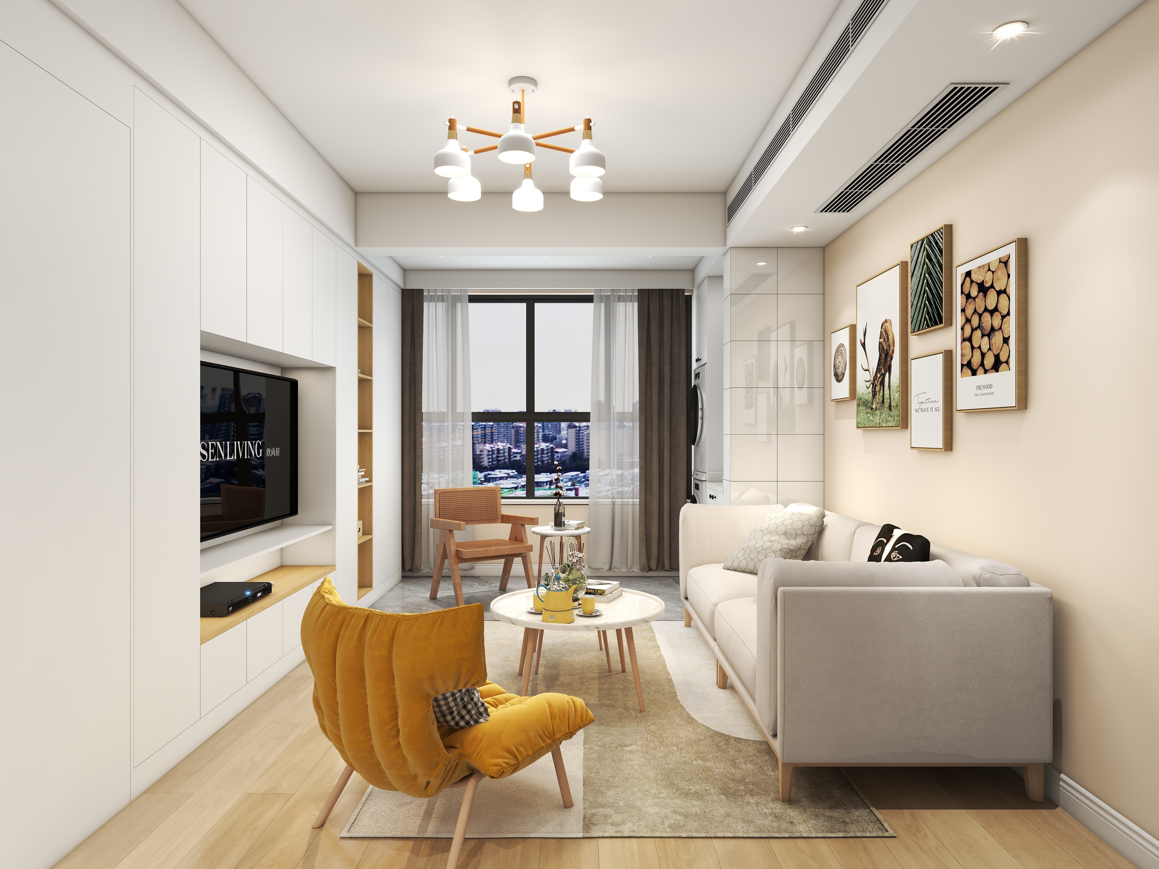 至简名设一钱春-【一路生花】80平北欧风两居室【春】装修效果图