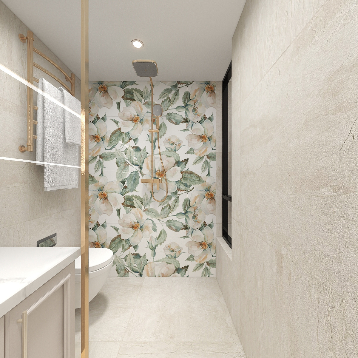 陈辉-300平方现代美式别墅地下第二层卫生间装修效果图第4张