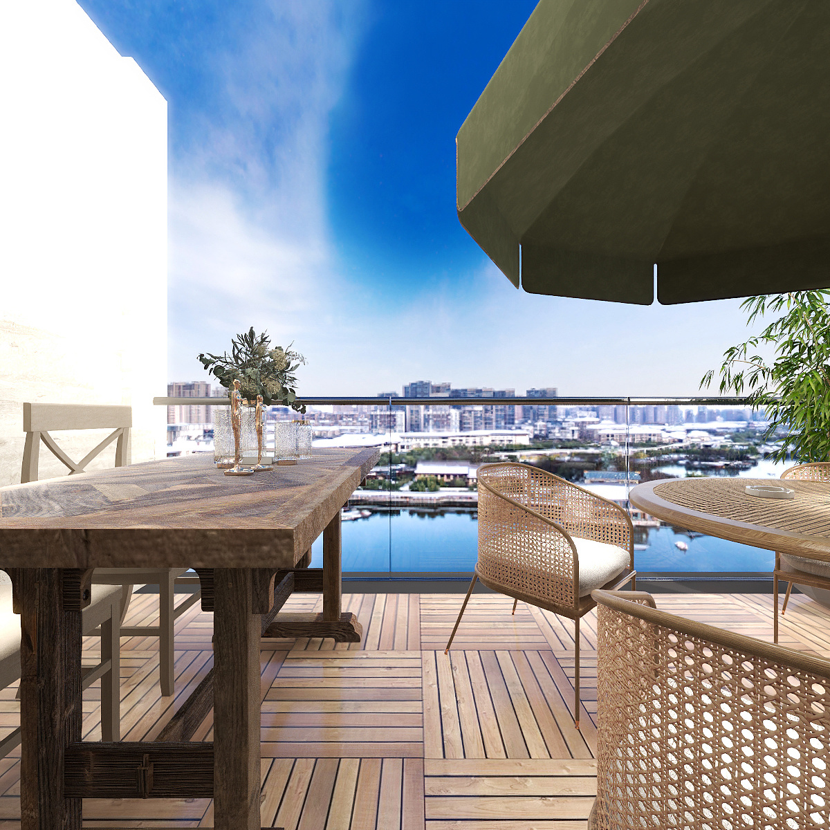 陈辉-300平方现代美式别墅三层露台装修效果图第5张