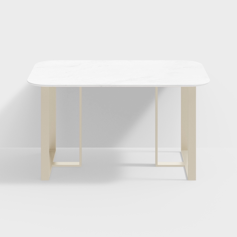 1.4m岩板金属餐桌-BSVFFZ492-薇薇安3D模型
