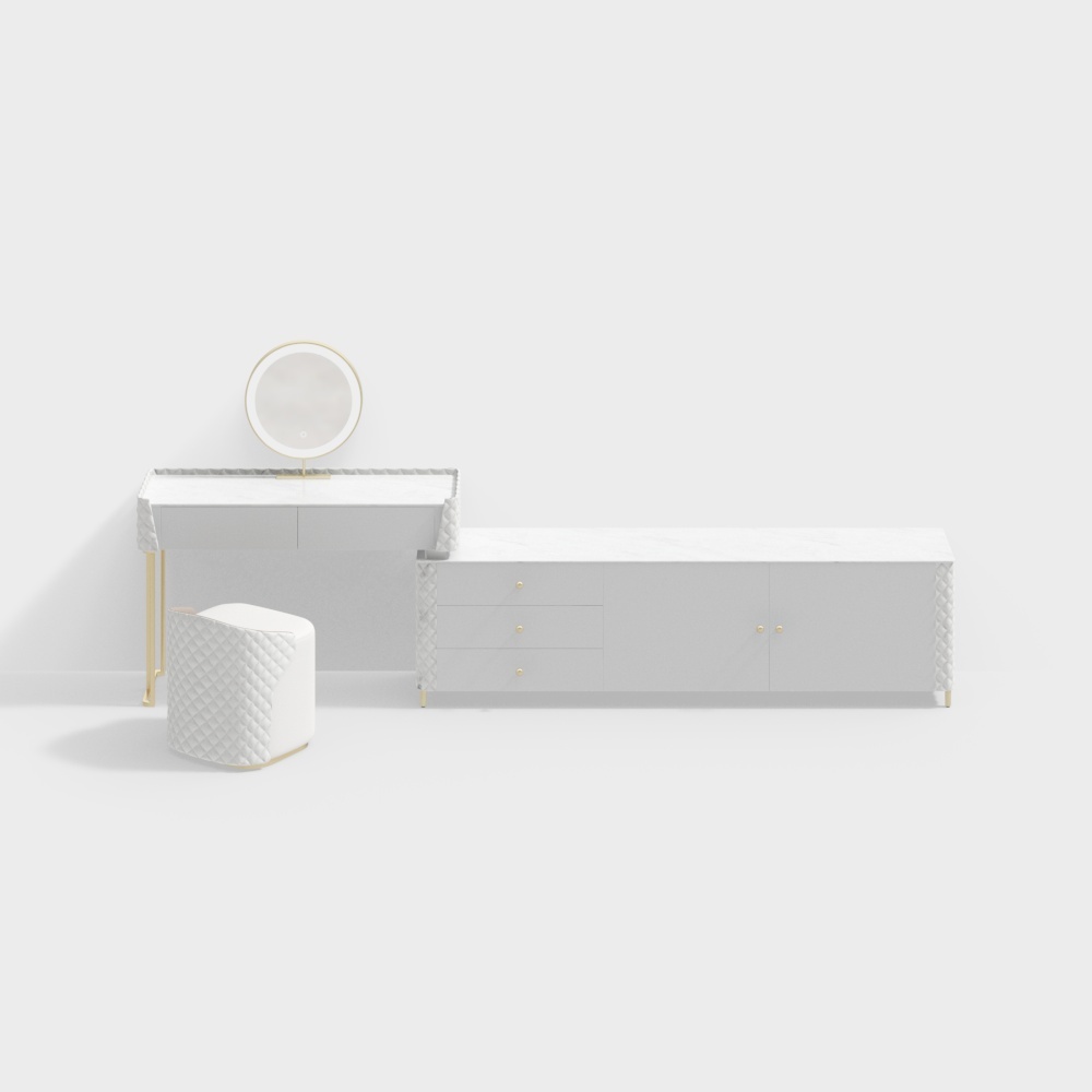1.2m皮质妆台+电视柜组合C款-BSVZZG01