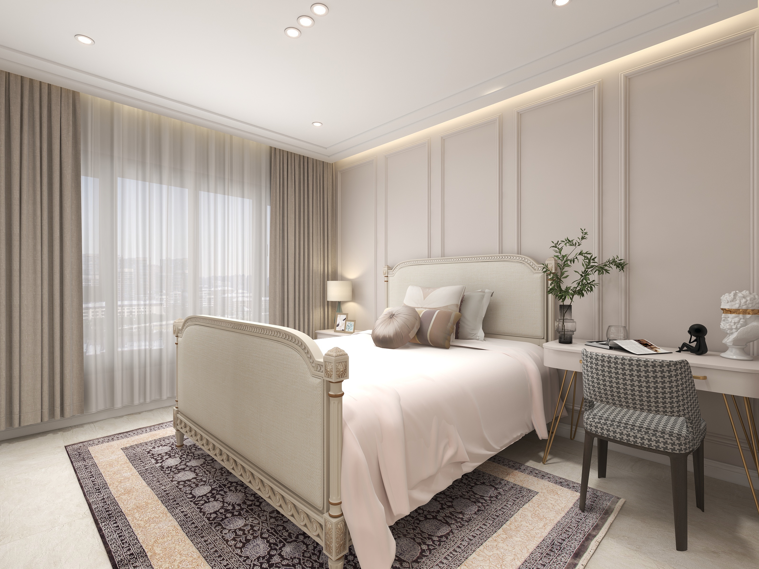 陈辉-300平方现代美式别墅二层老人房装修效果图第4张