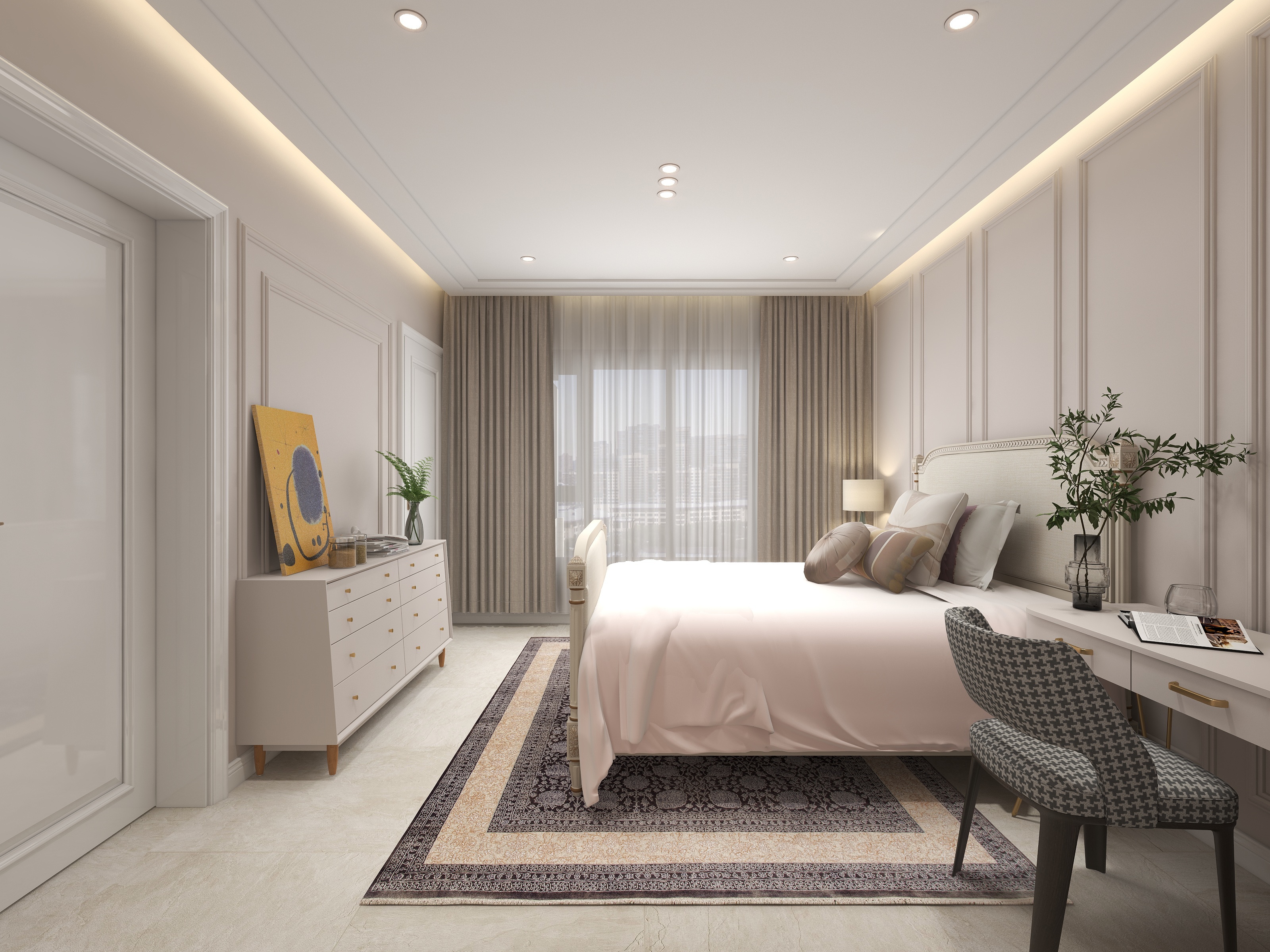 陈辉-300平方现代美式别墅二层老人房装修效果图第5张