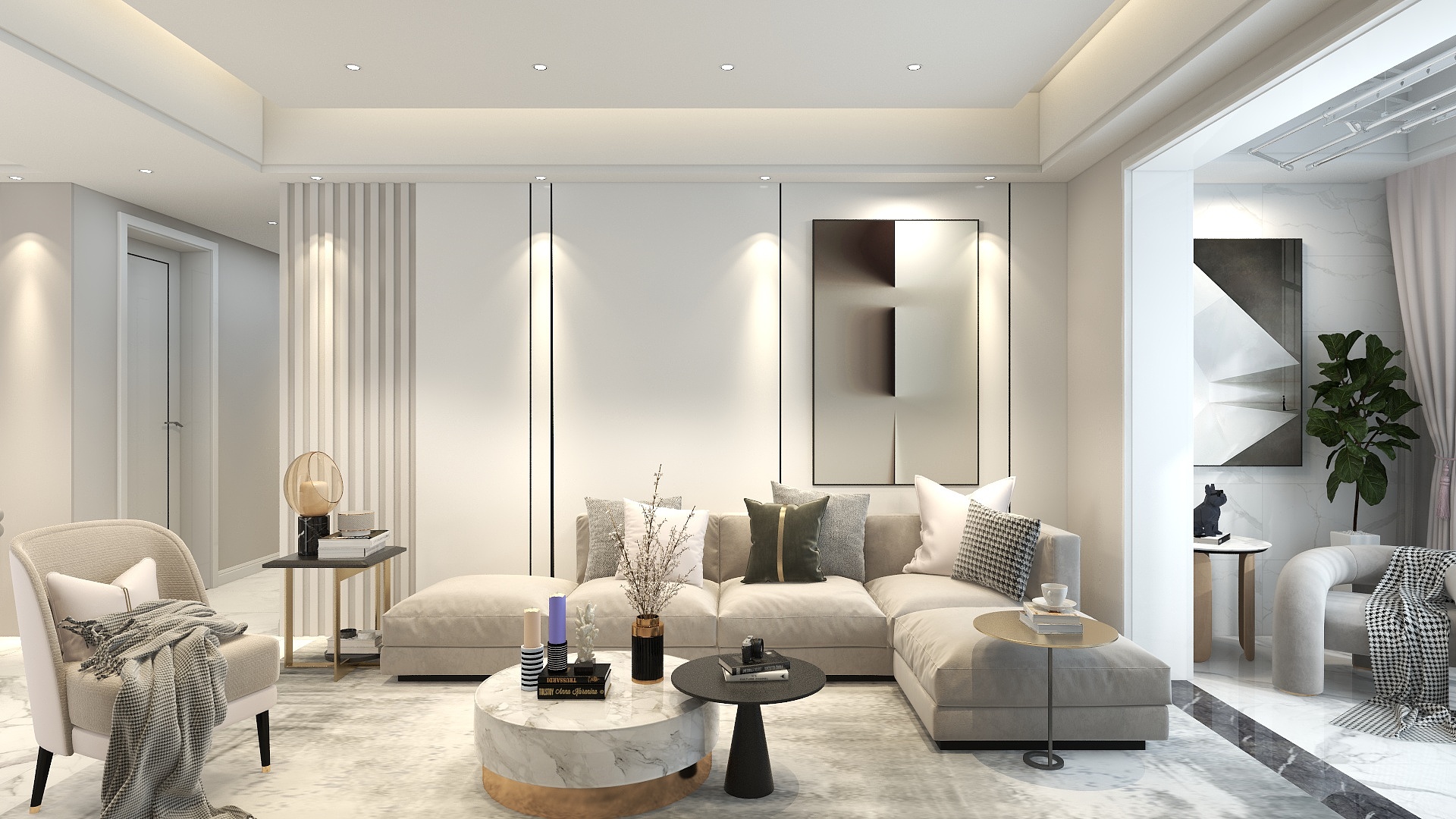 许峰-97平3室2厅2卫1厨现代简约.dwg-装修设计方案