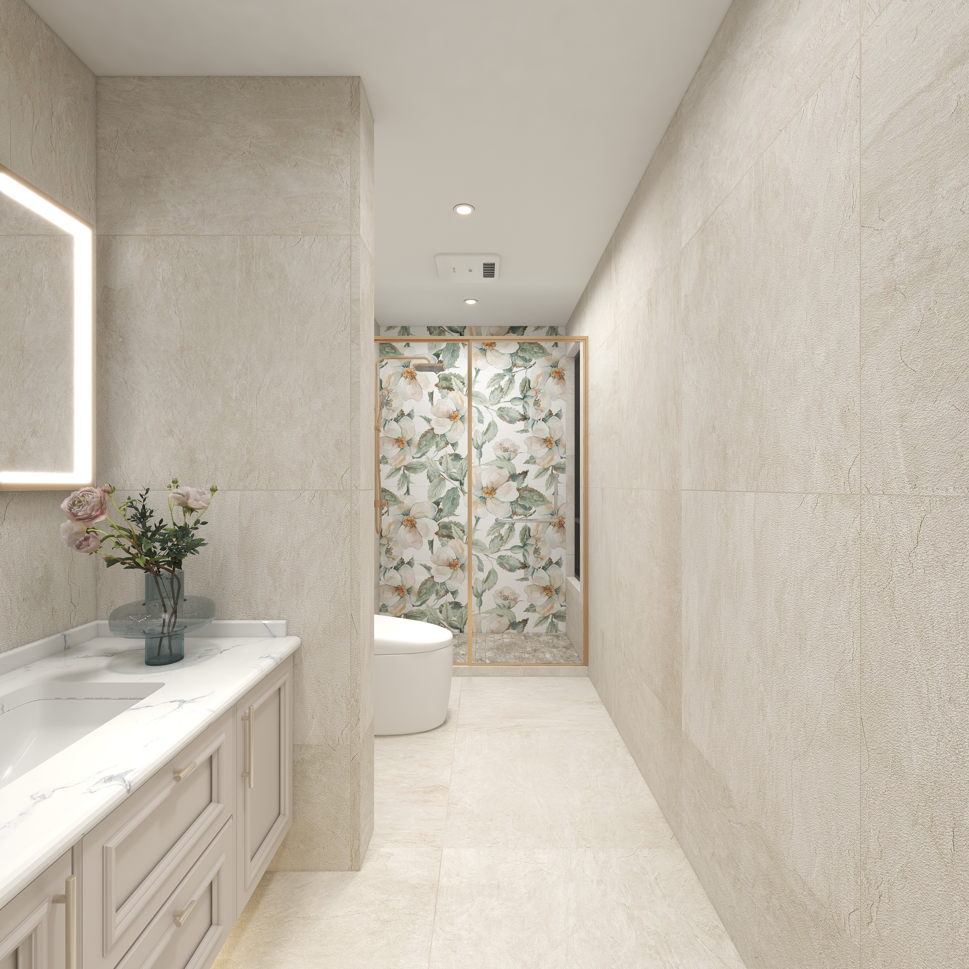 陈辉-300平方现代美式别墅二层卫生间装修效果图第1张