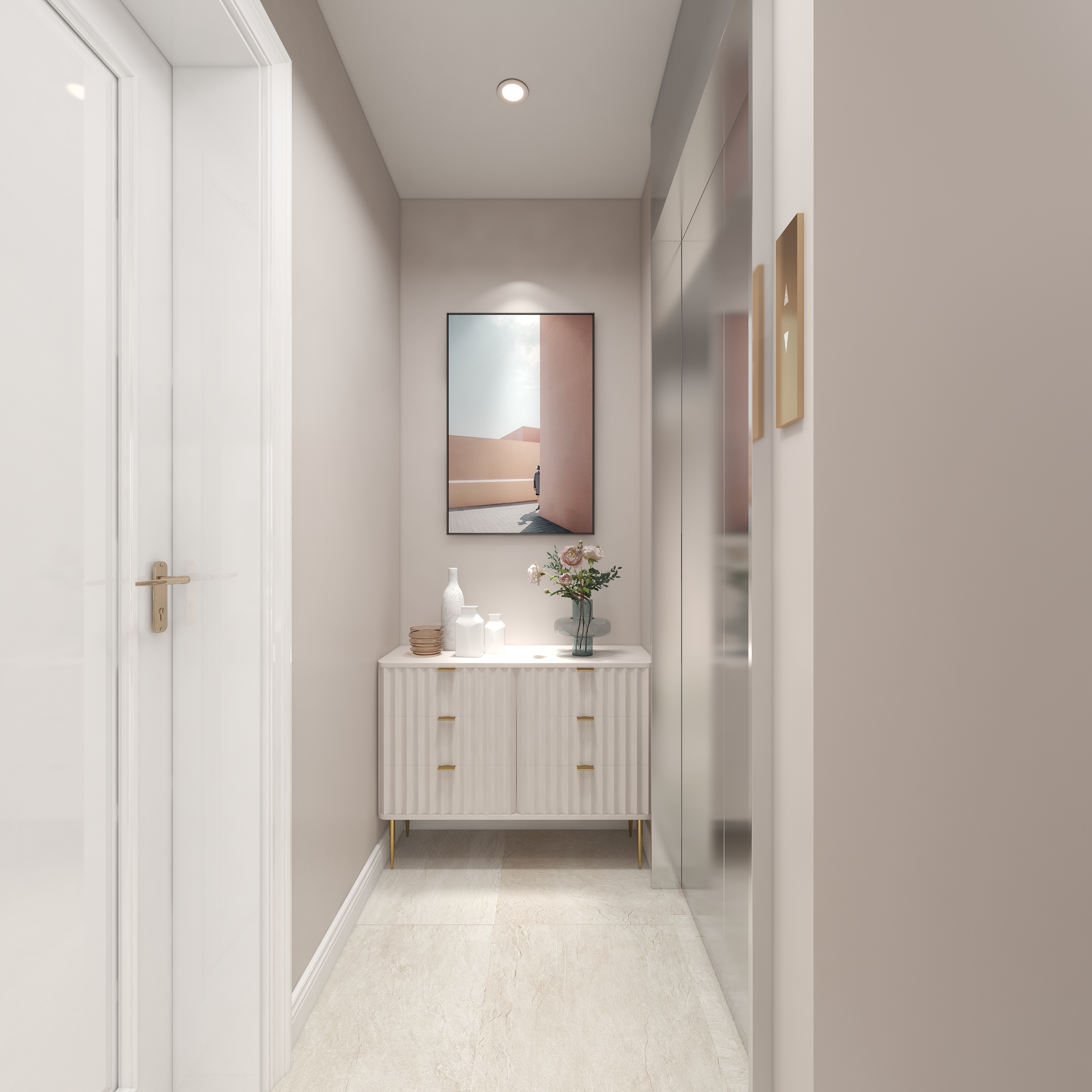 陈辉-300平方现代美式别墅三层楼梯间装修效果图第1张