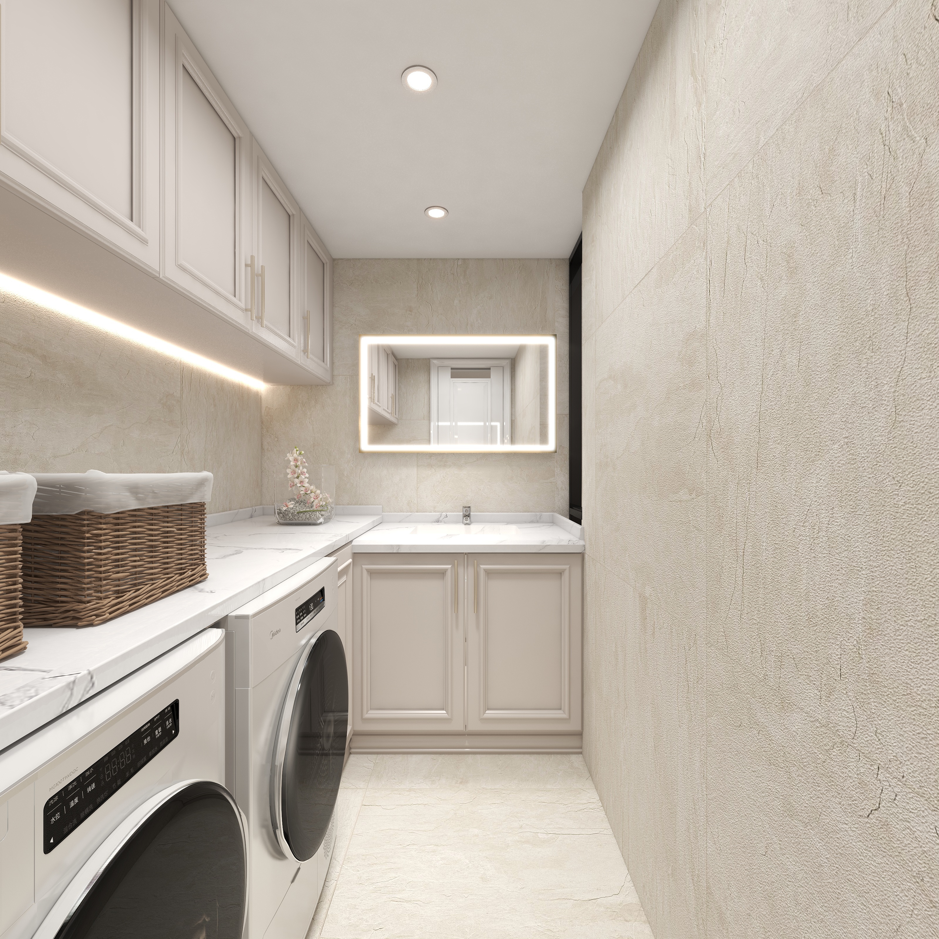 陈辉-300平方现代美式别墅地下第一层家政间装修效果图第1张