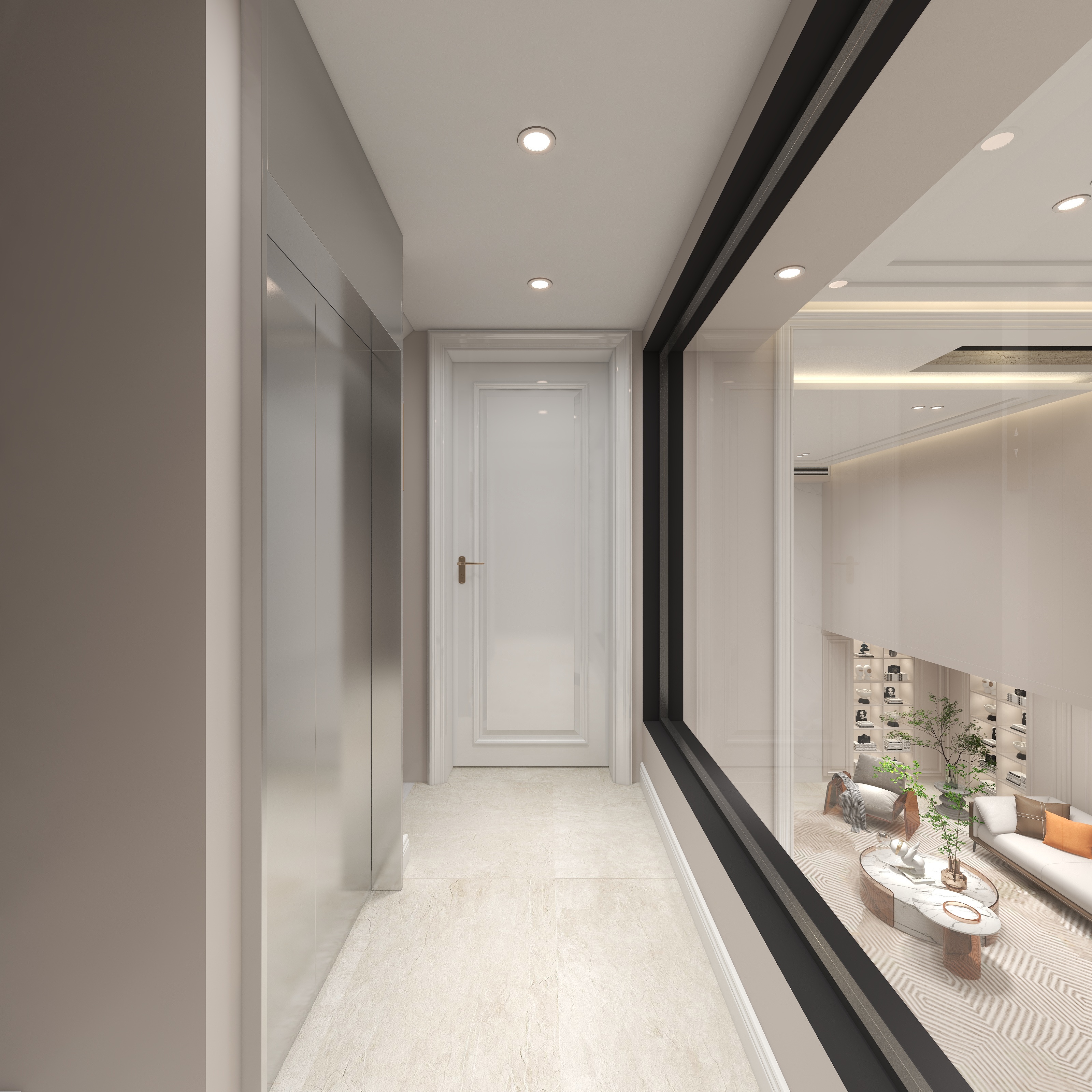 陈辉-300平方现代美式别墅地下第一层楼梯间装修效果图第2张