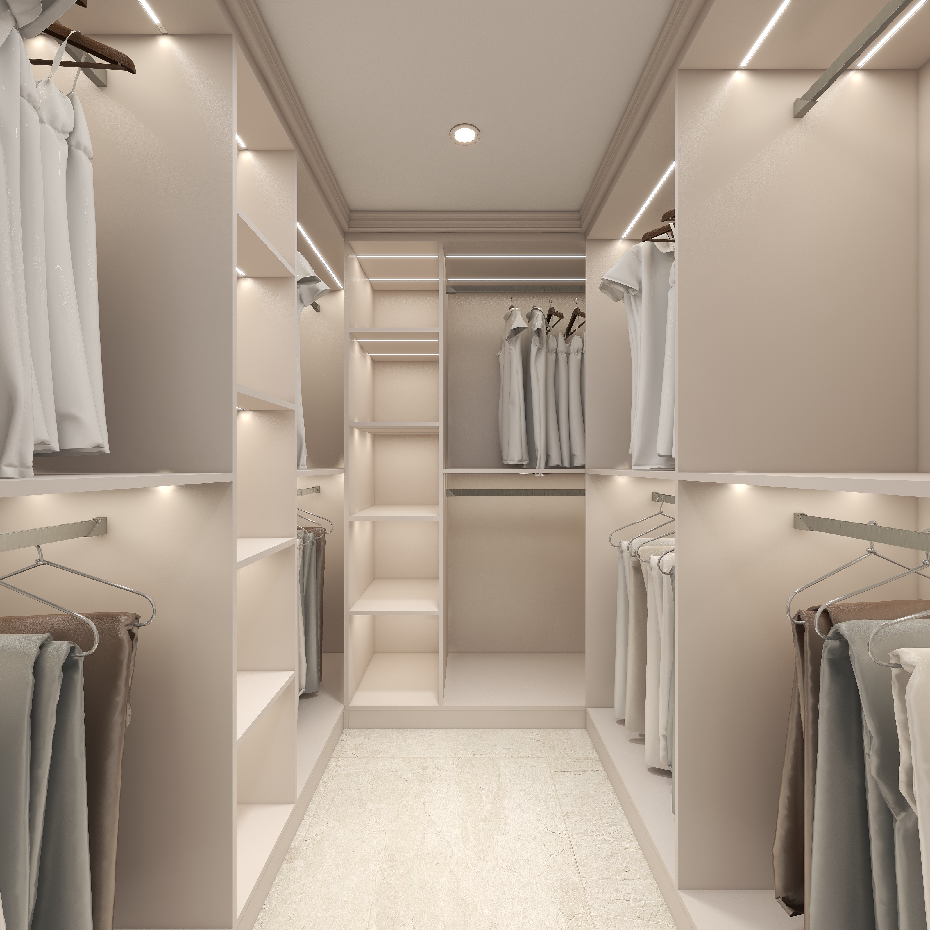 陈辉-300平方现代美式别墅地下第二层步入式衣柜装修效果图第1张