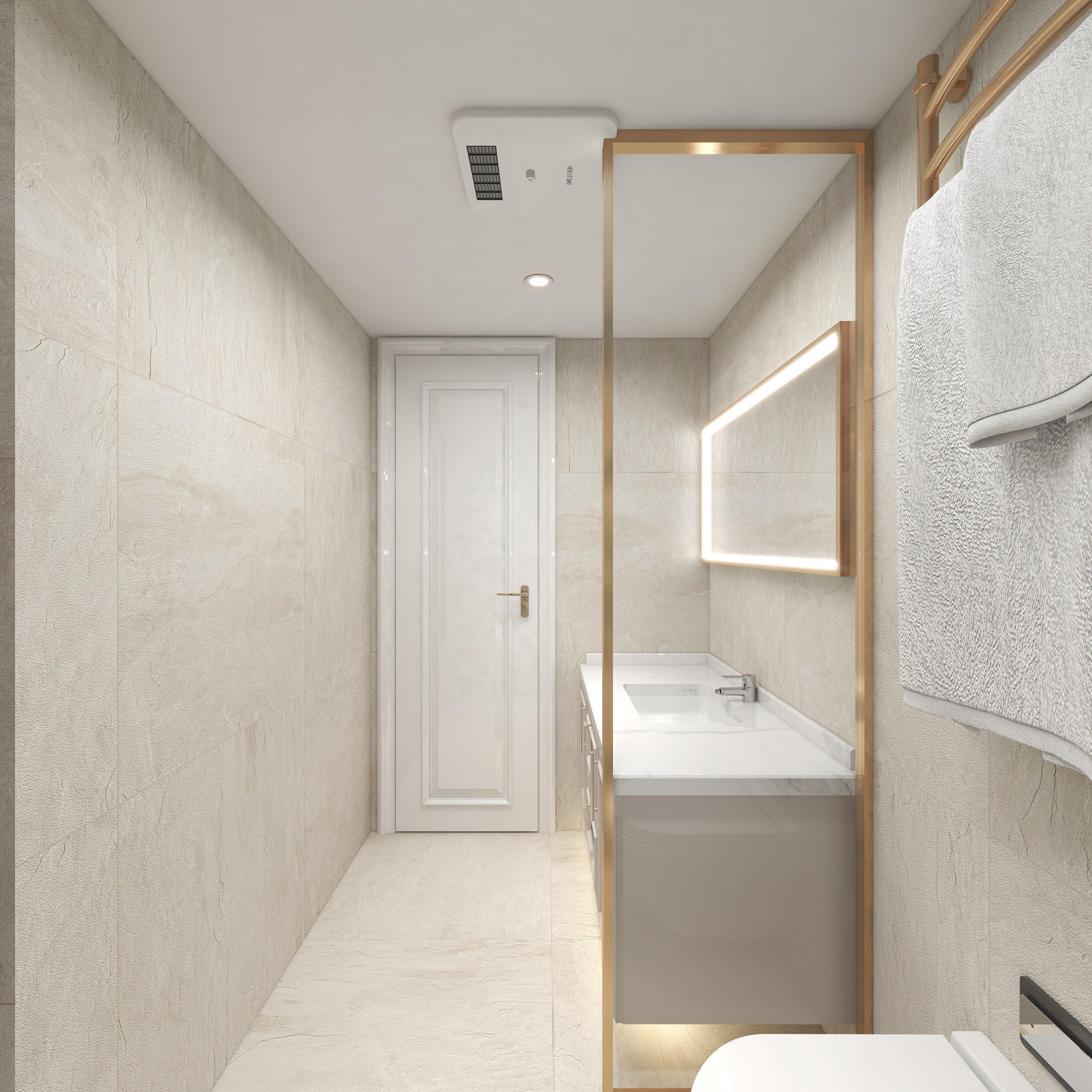 陈辉-300平方现代美式别墅地下第二层卫生间装修效果图第3张