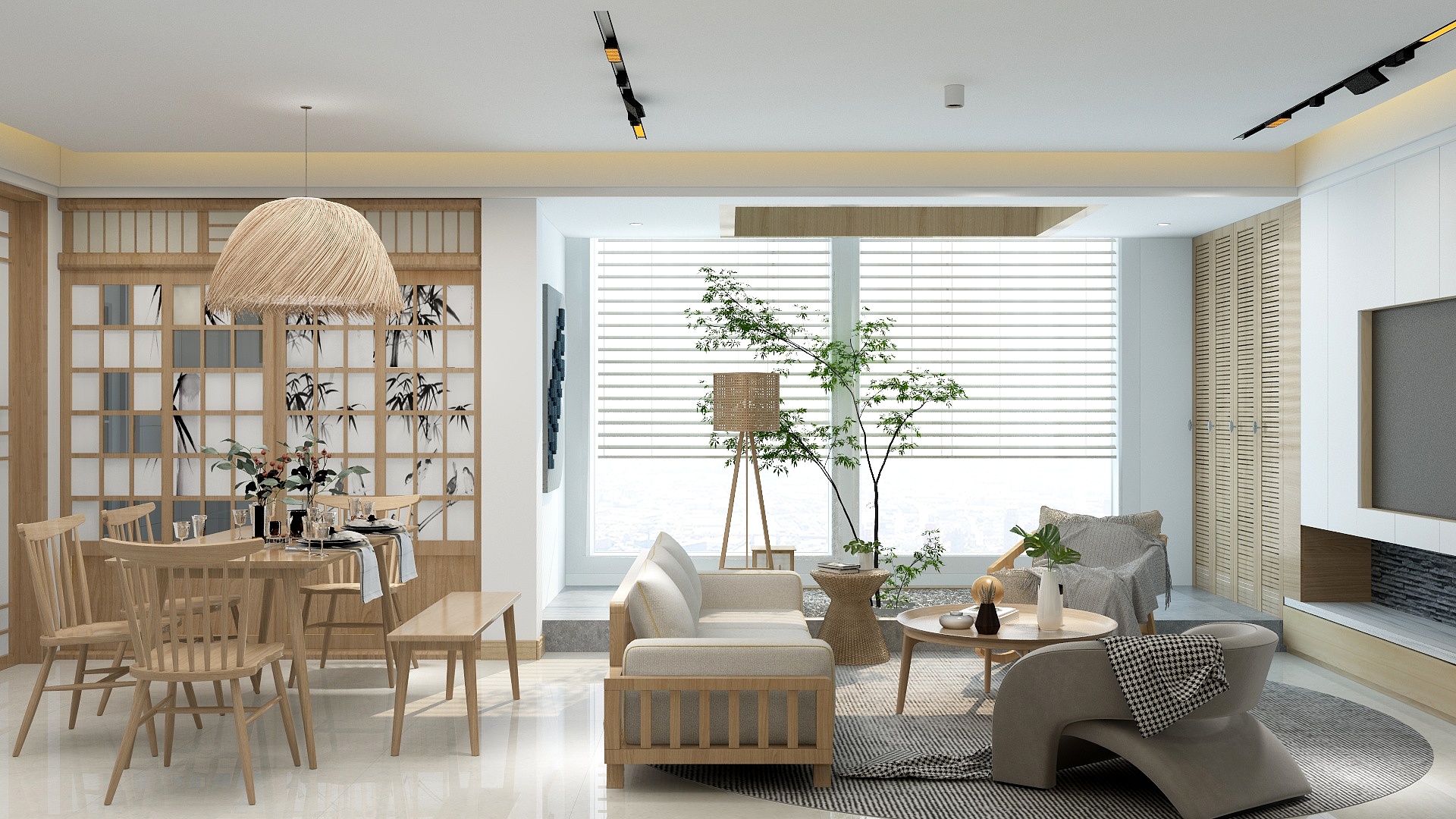 梵间老郭-金域香江107日式风格装修效果图