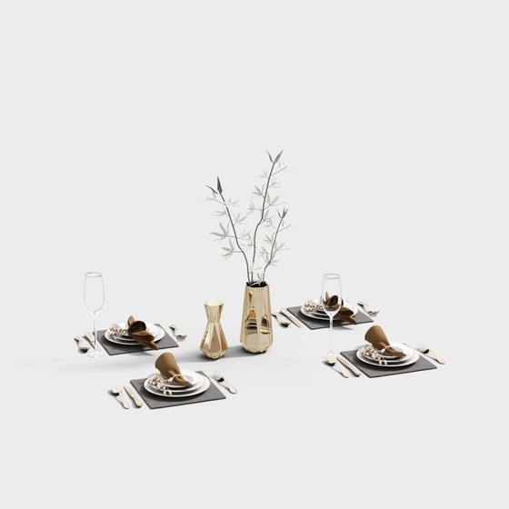 Golden Tableware Set