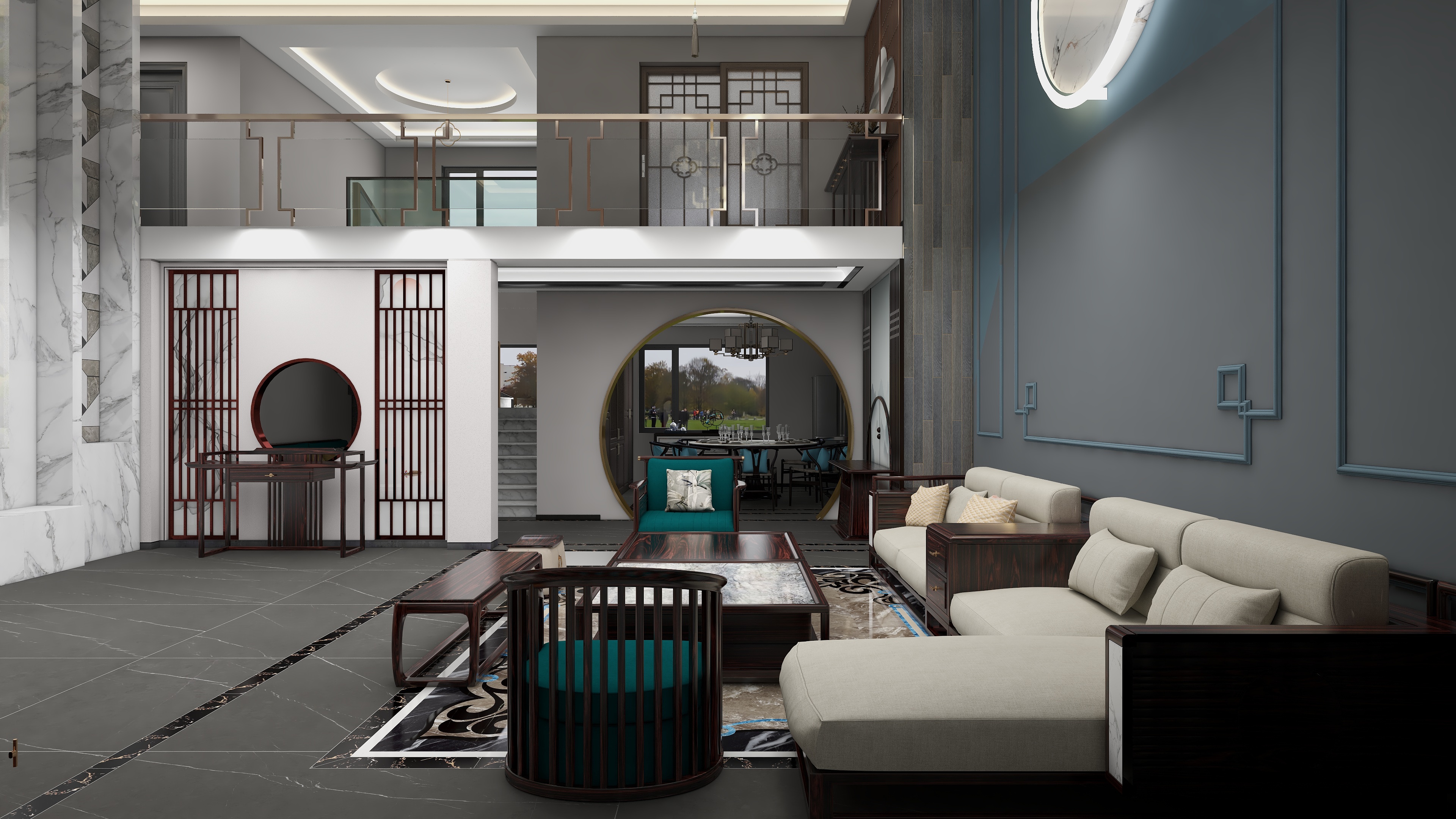 158****5523YOqP-新中式（别墅）元素家具  鹦鹉地板-装修设计方案