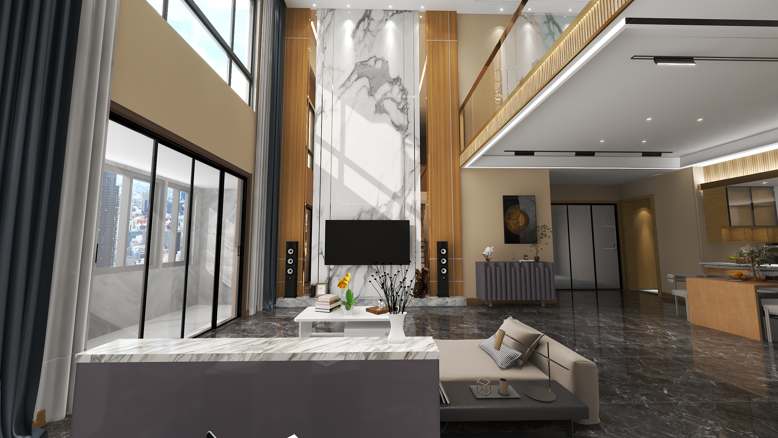 明黄色-圣菲漫步平面数据-装修设计方案