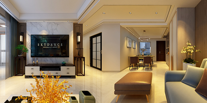 潇湘征雁-玫瑰苑金总新中式风-装修设计方案