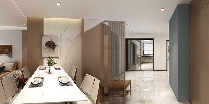 哈曼妮设计工作室-99平现代轻奢风雅居设计-装修设计方案