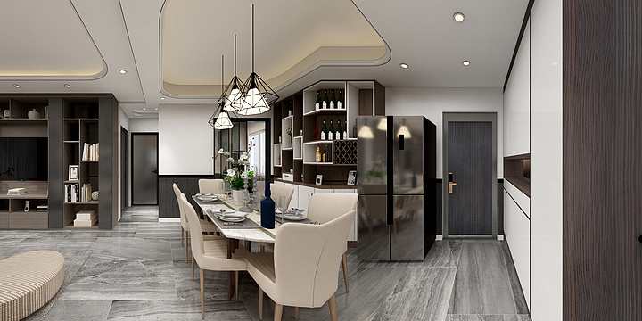 咖啡泡茶越喝越拿-【空间方向】学习阶段作业-装修设计方案