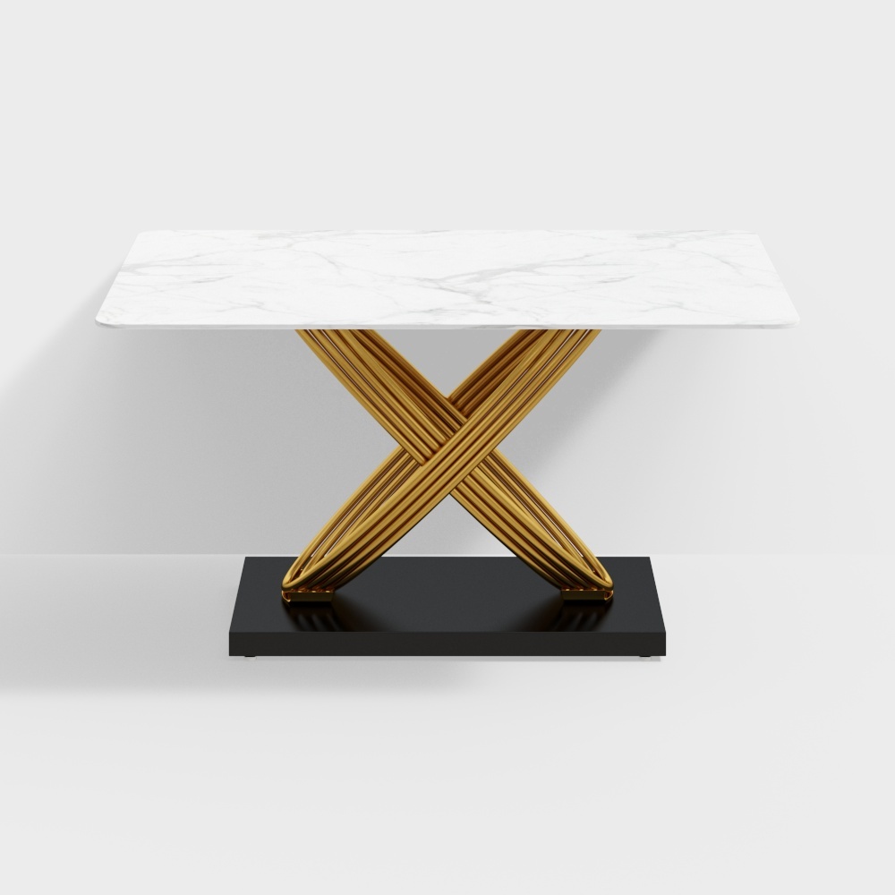 Table à manger blanche de 1400 mm pour 6 personnes, plateau rectangulaire moderne en pierre frittée