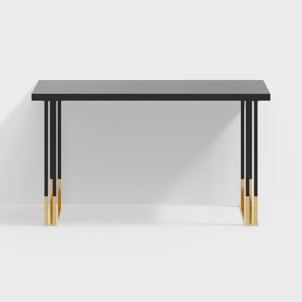 Hover 63" Black Counter Height Table Indoor Bar Table in Gold