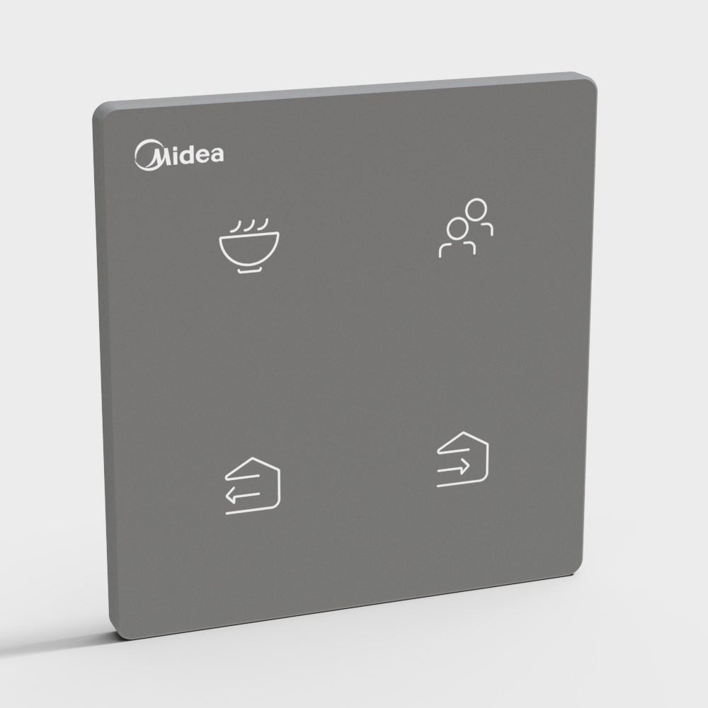 美的-客厅场景面板 Zigbee 3.0 古鼎灰-D3ZCJ-K3D模型