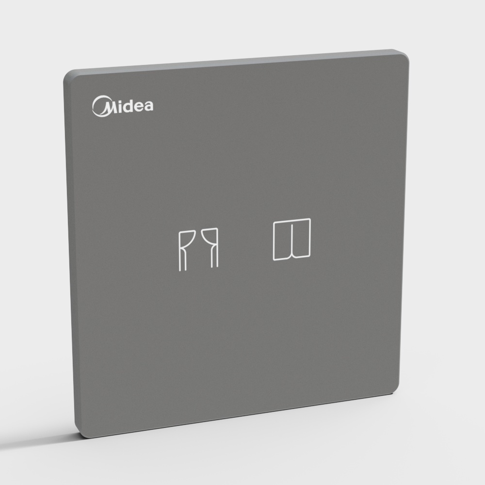 美的-一路窗帘开关 古鼎灰 Zigbee 3.0-D3ZCL-13D模型