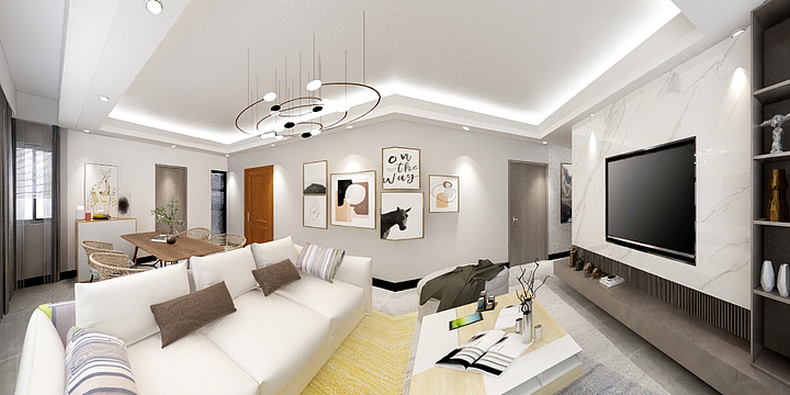 一乾设计娟子-瑞和园89.50㎡B户型3室2厅1卫-装修设计方案