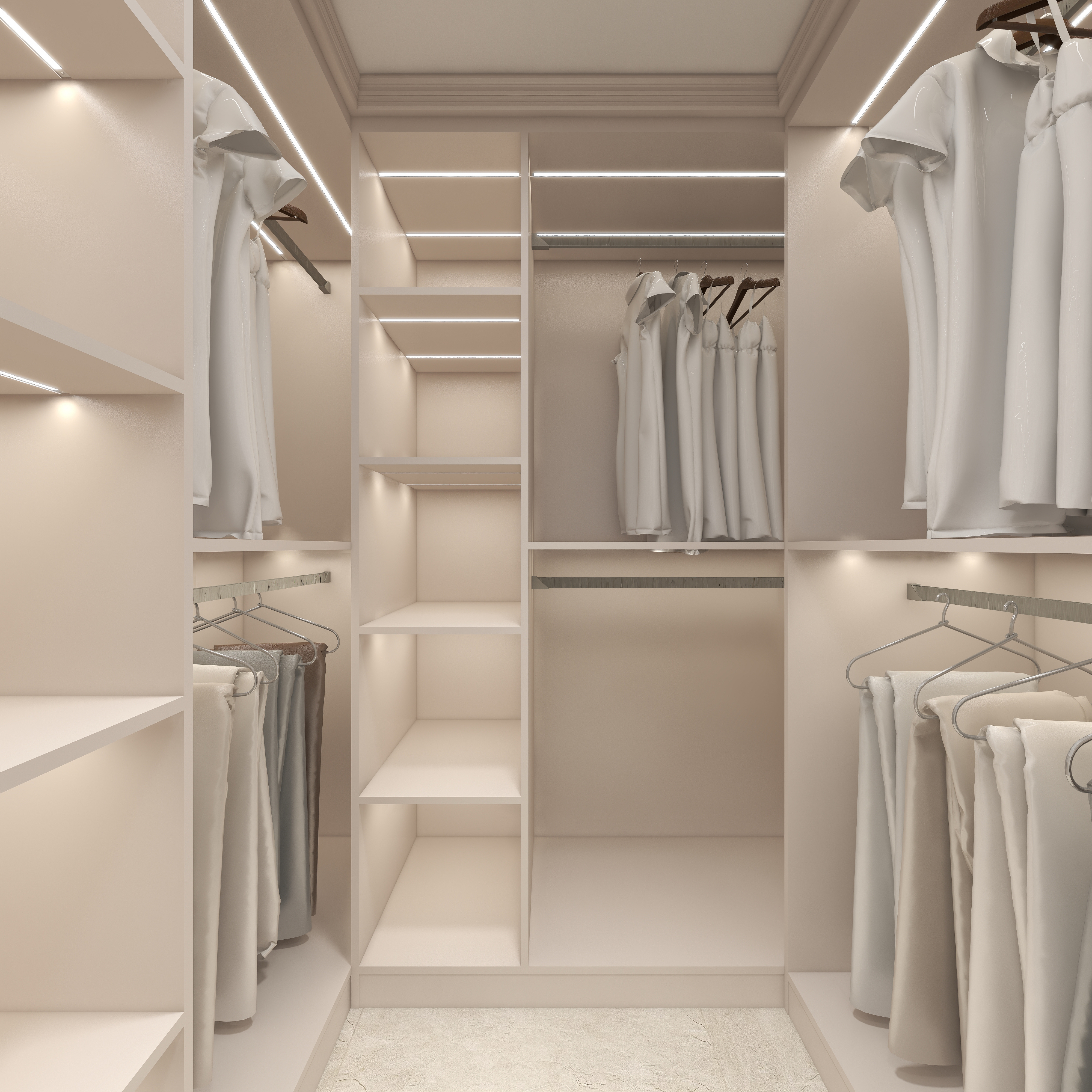 陈辉-300平方现代美式别墅地下第二层步入式衣柜装修效果图第4张