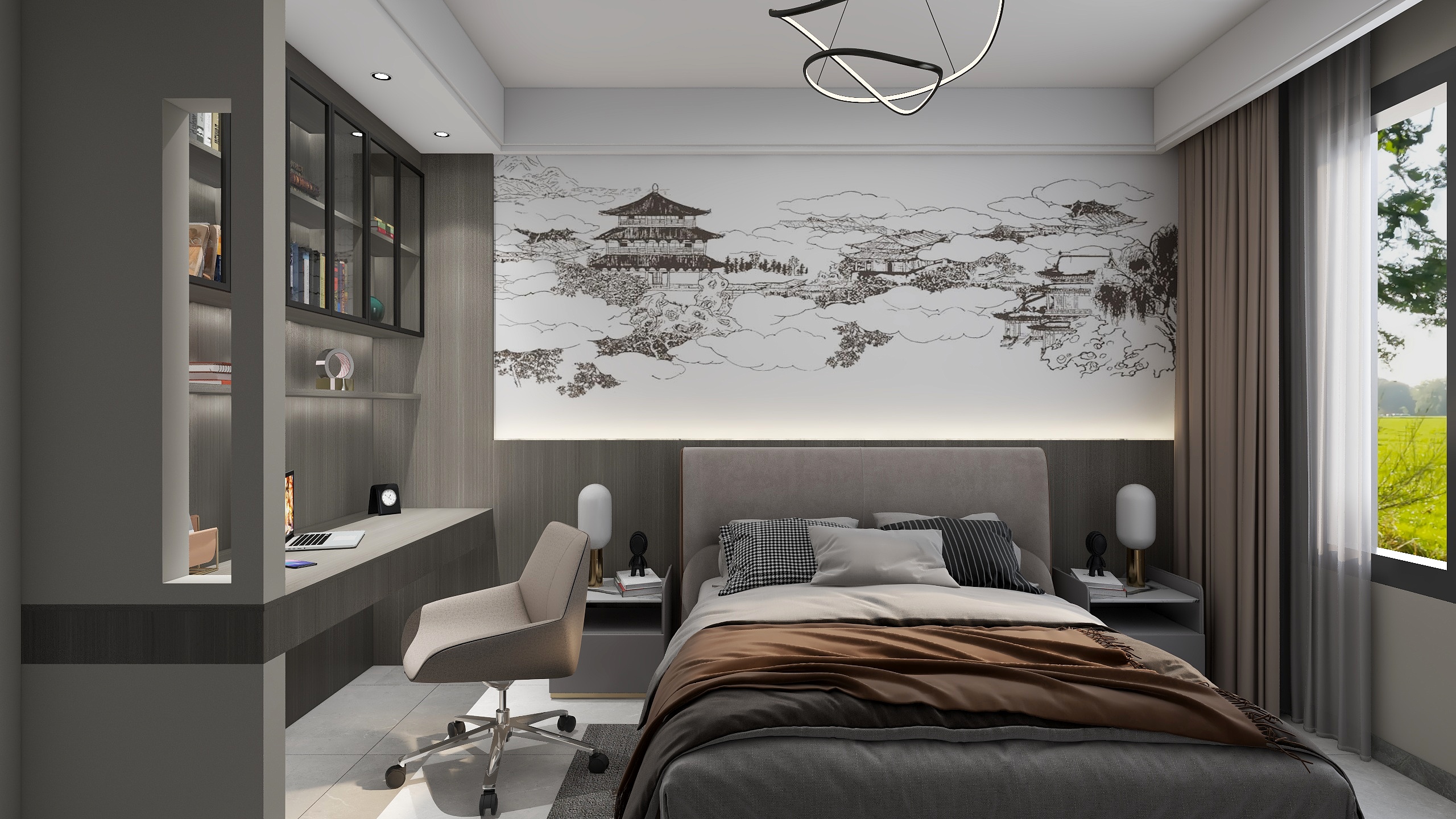 万禾装饰-武琪-现代简约180平4室2厅2卫装修效果图