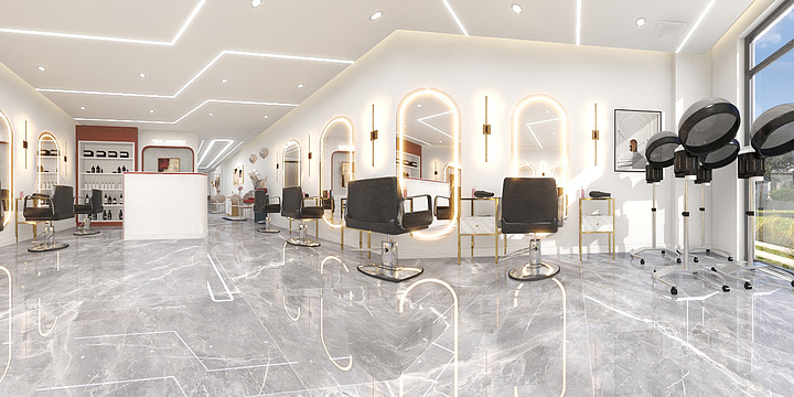 Designer罗丹-清溪国际公馆美发店-装修设计方案