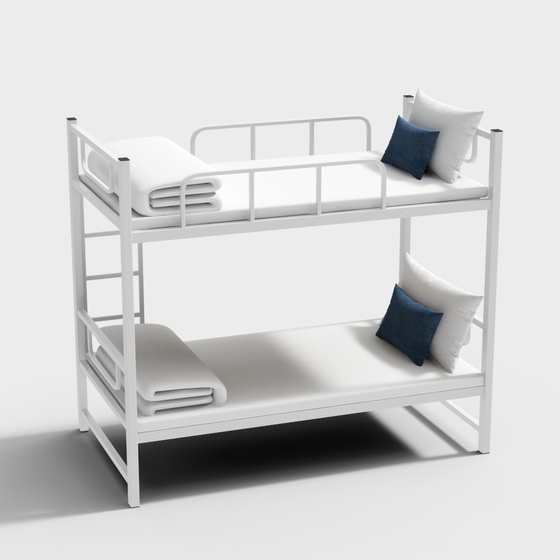 Bunk Beds 3D Model for Dormitory Spaces
