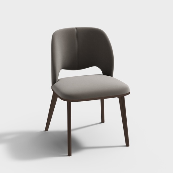 Light Luxury Modern Dining Chair 3D Model in Aurora Finish