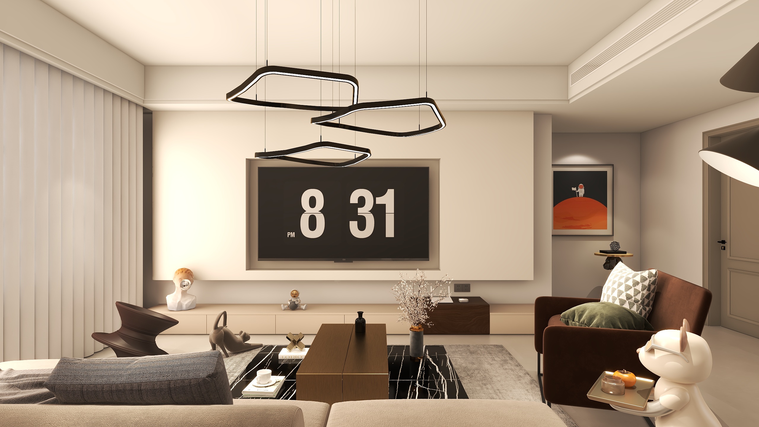 立心木作005-海德公园3号楼客餐厅-装修设计方案