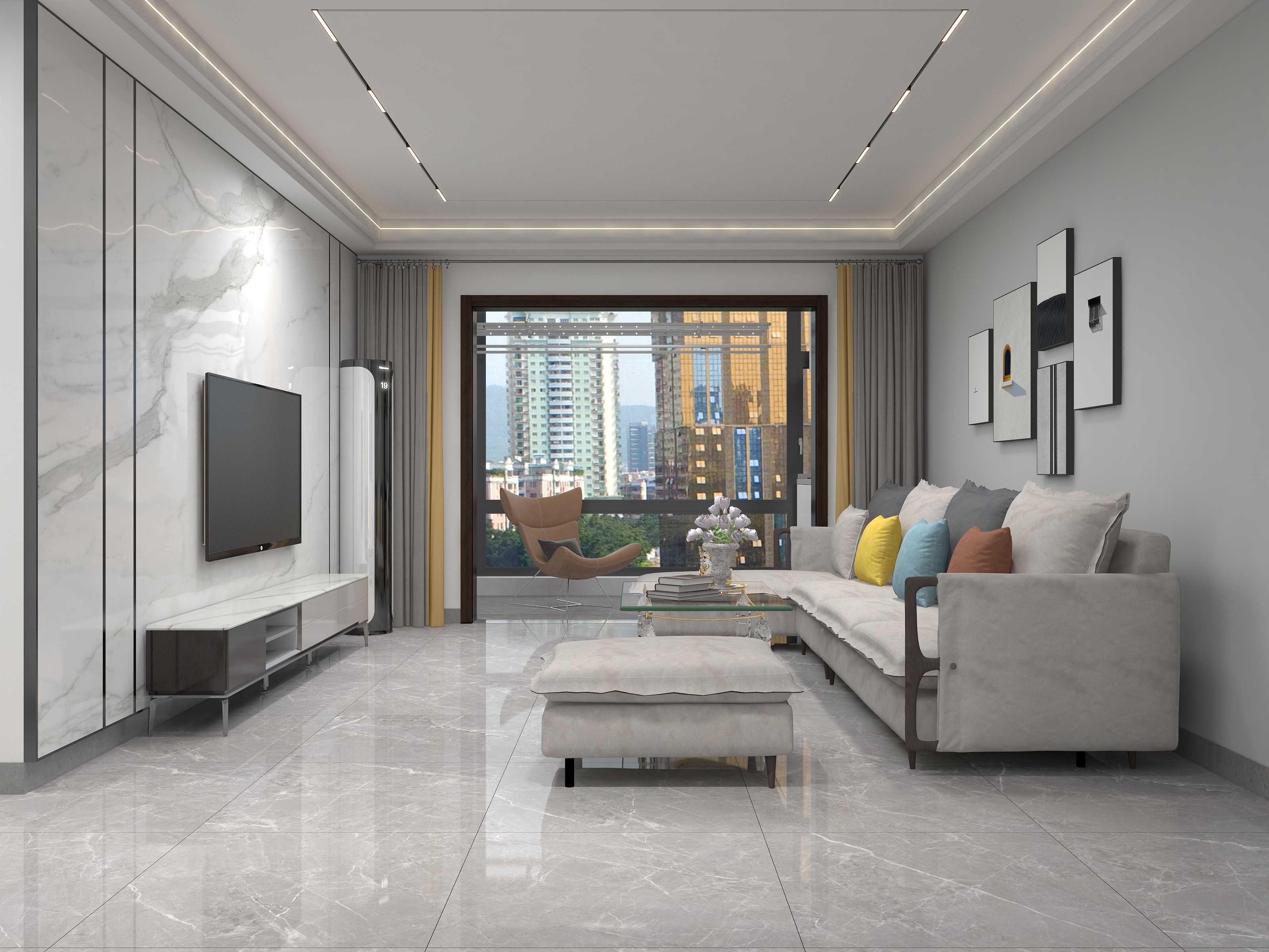 艺航Design-三居室现代简约风格-平顶山装修效果图