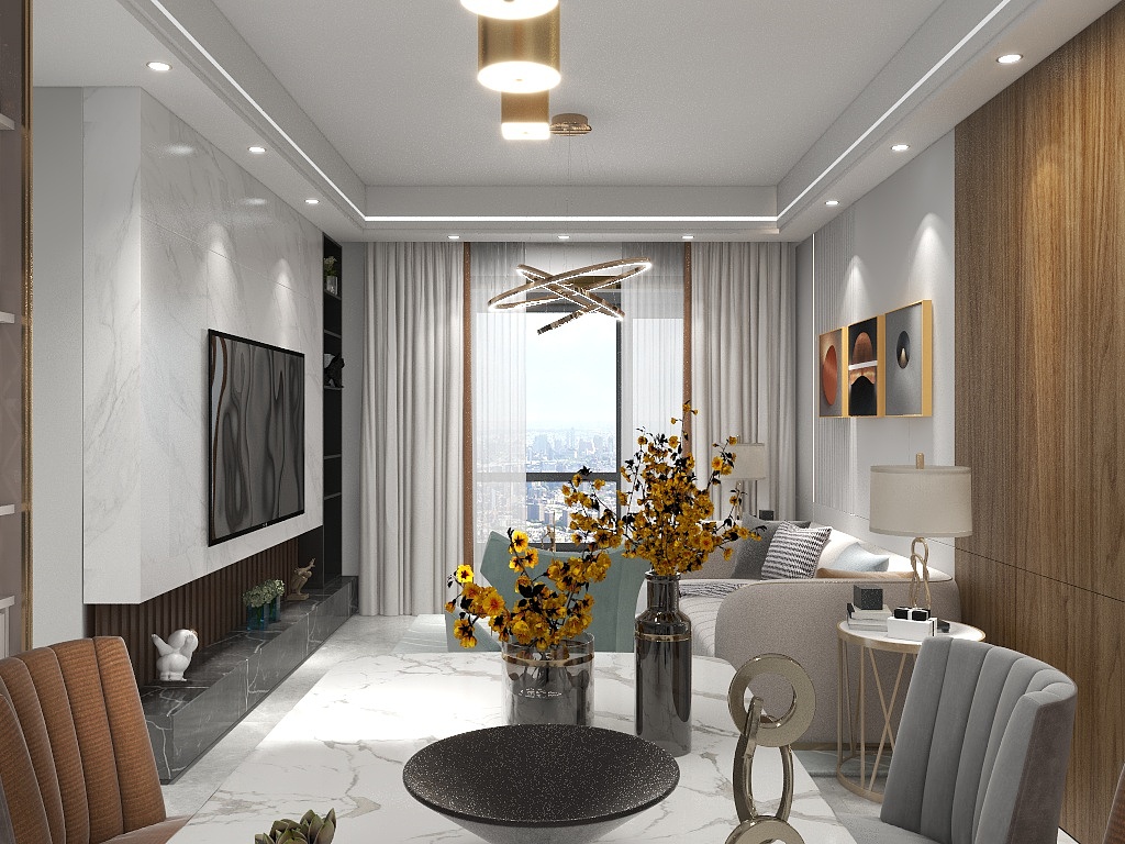 汉墨丹青室内设计-融湖盛世花园3B05户型-装修设计方案