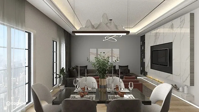 yusufkaraman1121yan的装修设计方案:Şık Oturma Odası Tasarımı