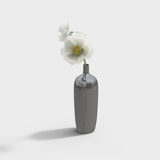 Minimalist Modern Flowers,Flower,Gray+Earth color+Black