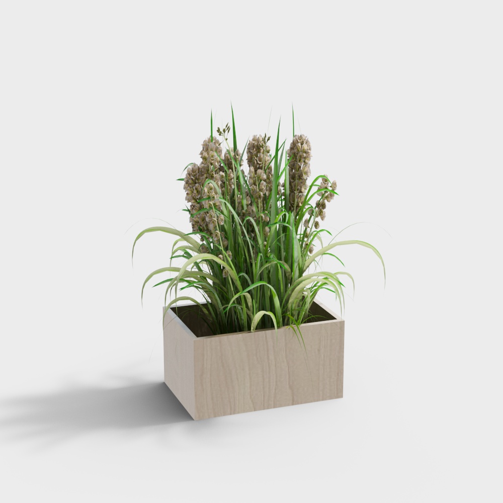 现代咖啡厅17-植物摆件3D模型